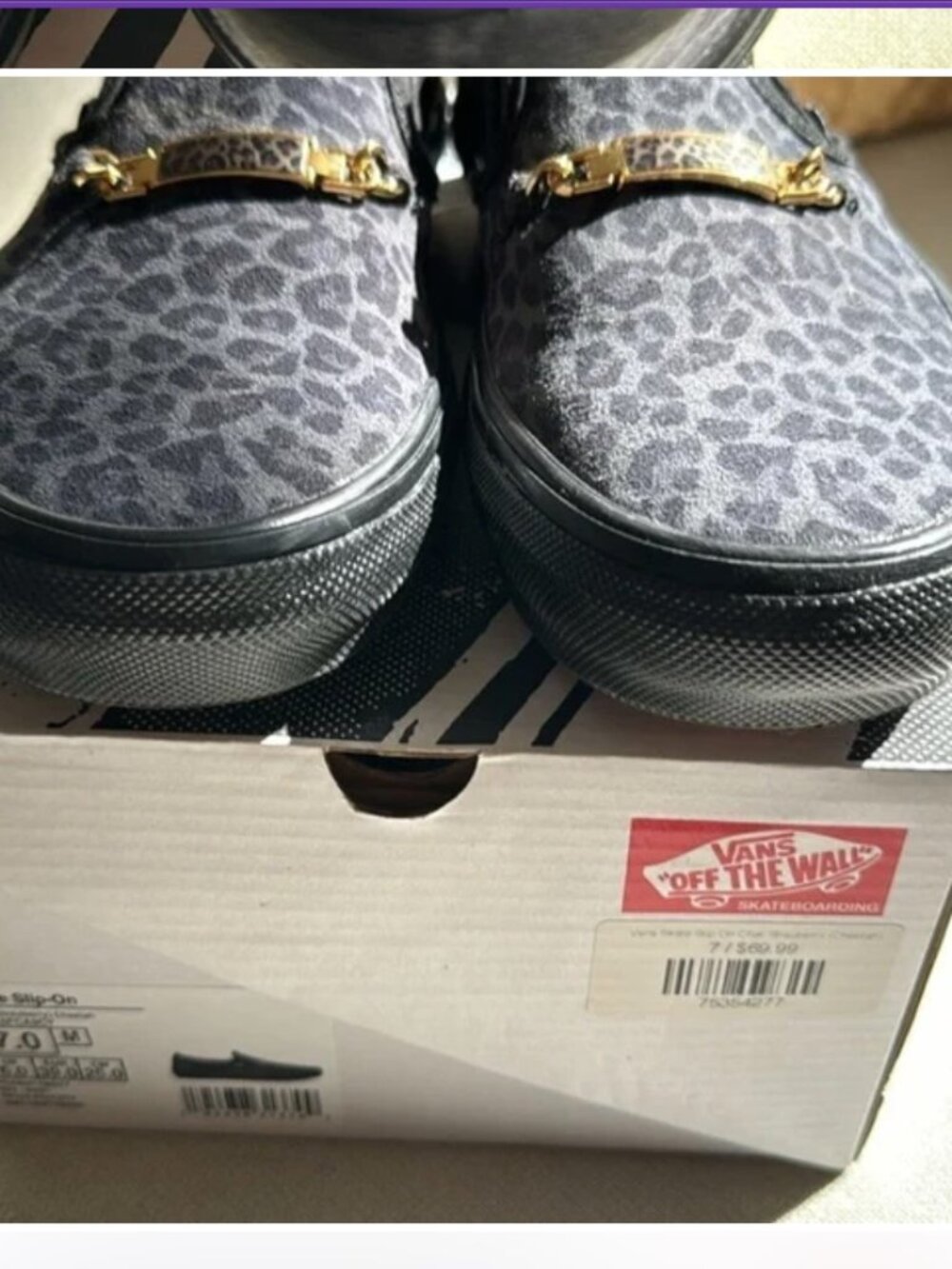 Vans x Cher Strawberry Skate Slip on Cheetah Black gold Women's 8.5 - Picture 6 of 6